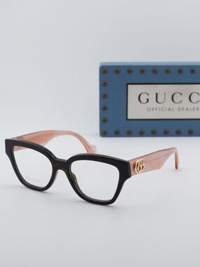 Gucci GG1424O 014 Cat Eye Eyeglasses 54mm - Havana / Pink